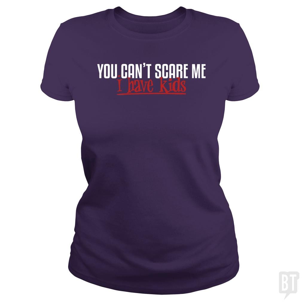 SunFrog-Busted Funky Hippo Classic Ladies Tee / Purple / S You Can Not Scare Me - I Have Kids