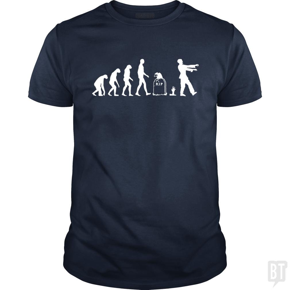 SunFrog-Busted Funky Hippo Classic Guys / Unisex Tee / Navy Blue / S Zombie Evolution