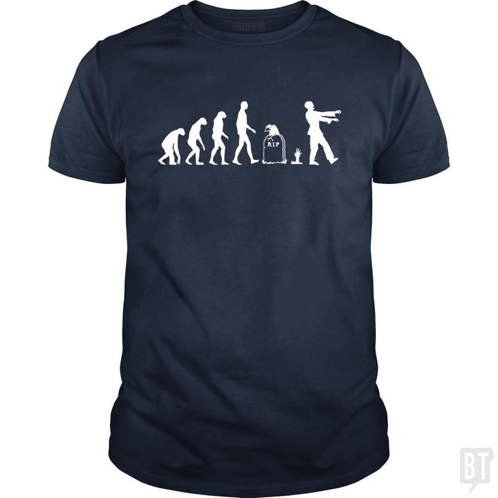 SunFrog-Busted Funky Hippo Classic Guys / Unisex Tee / Navy Blue / S Zombie Evolution