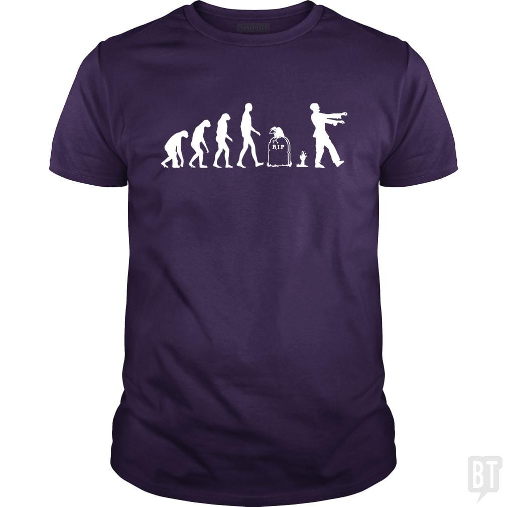 SunFrog-Busted Funky Hippo Classic Guys / Unisex Tee / Purple / S Zombie Evolution