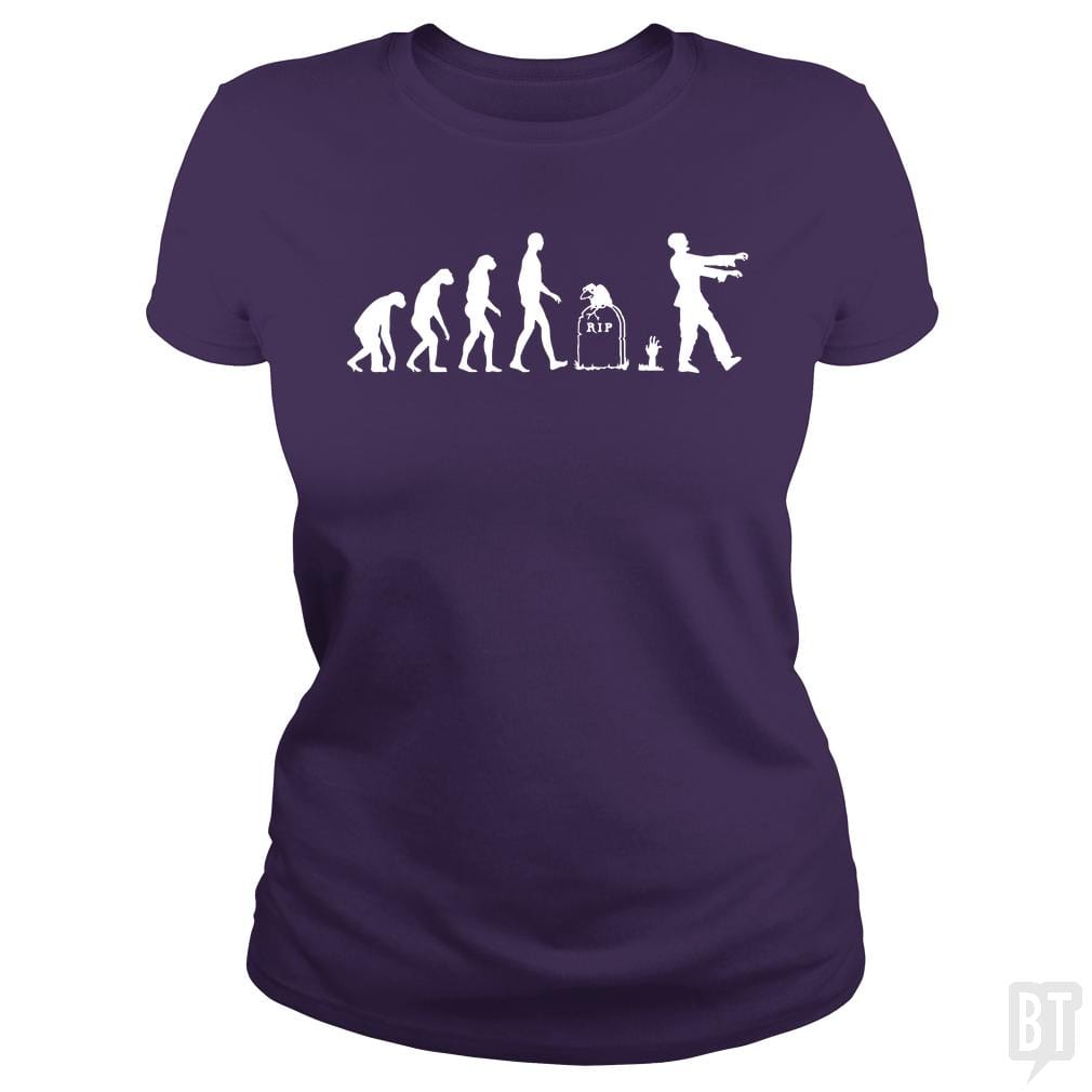 SunFrog-Busted Funky Hippo Classic Ladies Tee / Purple / S Zombie Evolution
