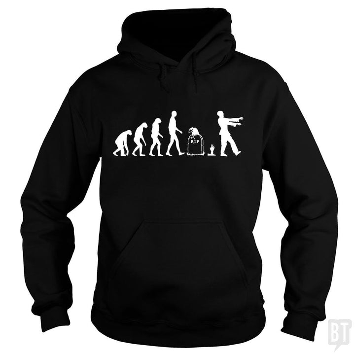 SunFrog-Busted Funky Hippo Hoodie / Black / S Zombie Evolution