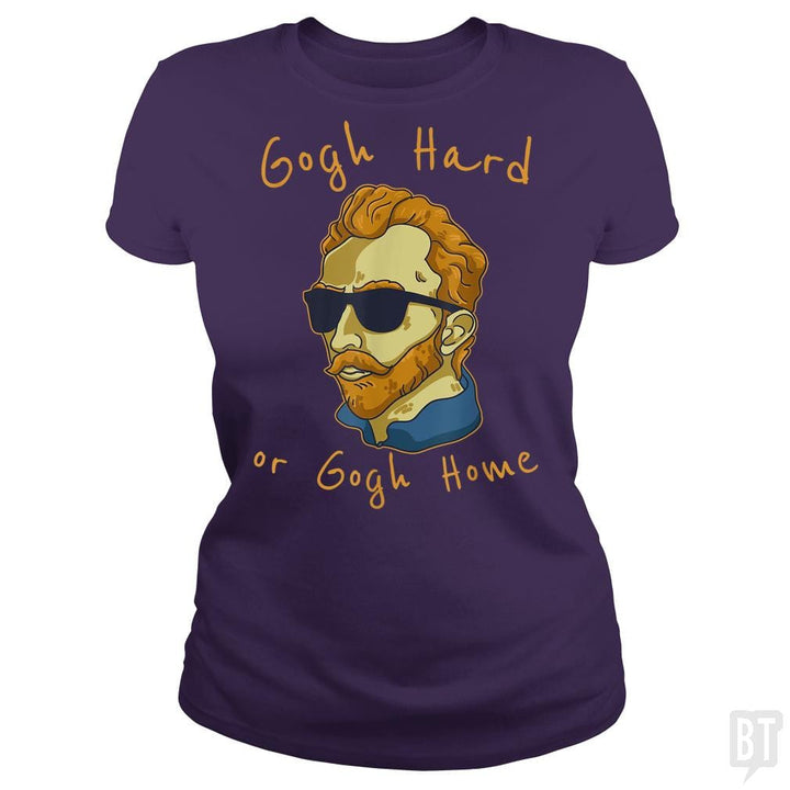 SunFrog-Busted Glenda Classic Ladies Tee / Purple / S Vincent Van Gogh Hard Or Go Home Artist Humor Pun