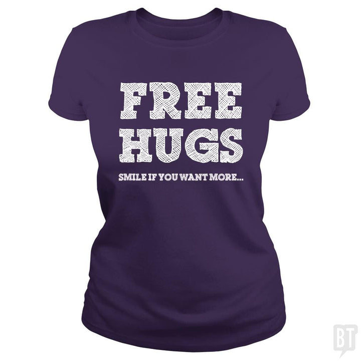 SunFrog-Busted Goljakoff Classic Ladies Tee / Purple / S Free hugs, smile if you want more...
