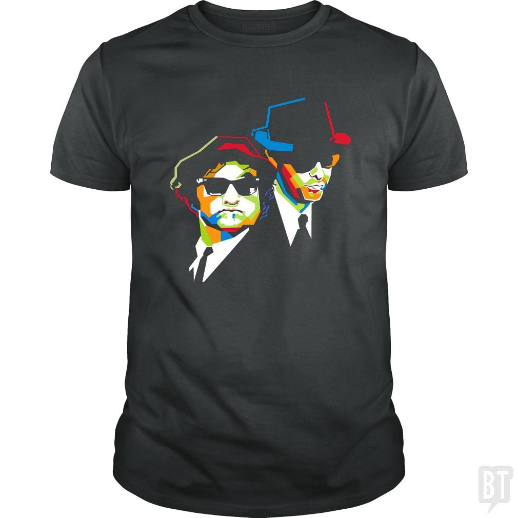 SunFrog-Busted Harold Classic Guys / Unisex Tee / Dark Heather / S Blues Brothers Cubism