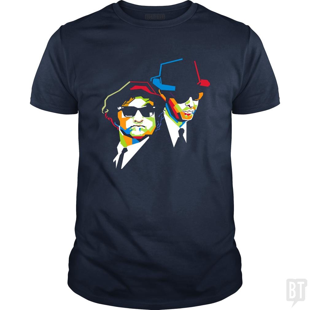 SunFrog-Busted Harold Classic Guys / Unisex Tee / Navy Blue / S Blues Brothers Cubism