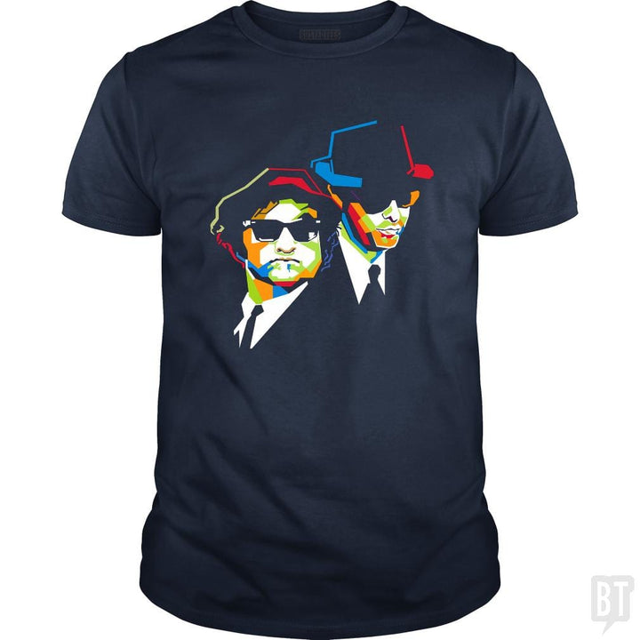 SunFrog-Busted Harold Classic Guys / Unisex Tee / Navy Blue / S Blues Brothers Cubism