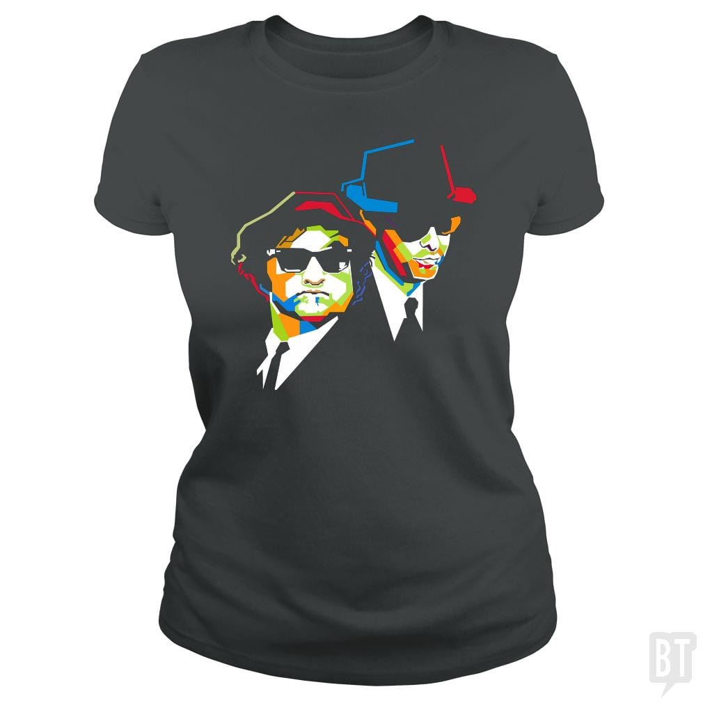 SunFrog-Busted Harold Classic Ladies Tee / Dark Heather / S Blues Brothers Cubism