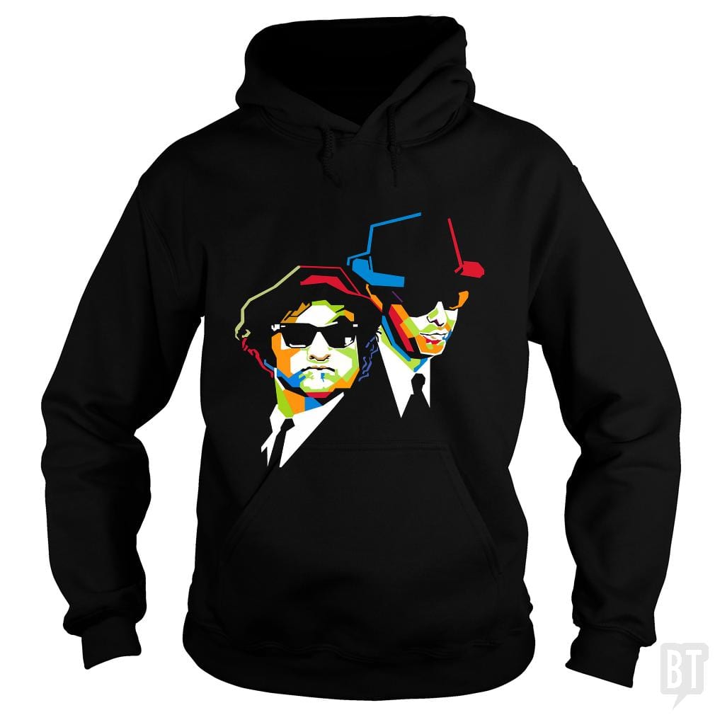 SunFrog-Busted Harold Hoodie / Black / S Blues Brothers Cubism