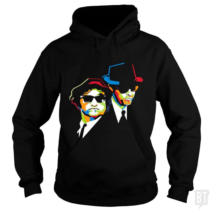 SunFrog-Busted Harold Hoodie / Black / S Blues Brothers Cubism
