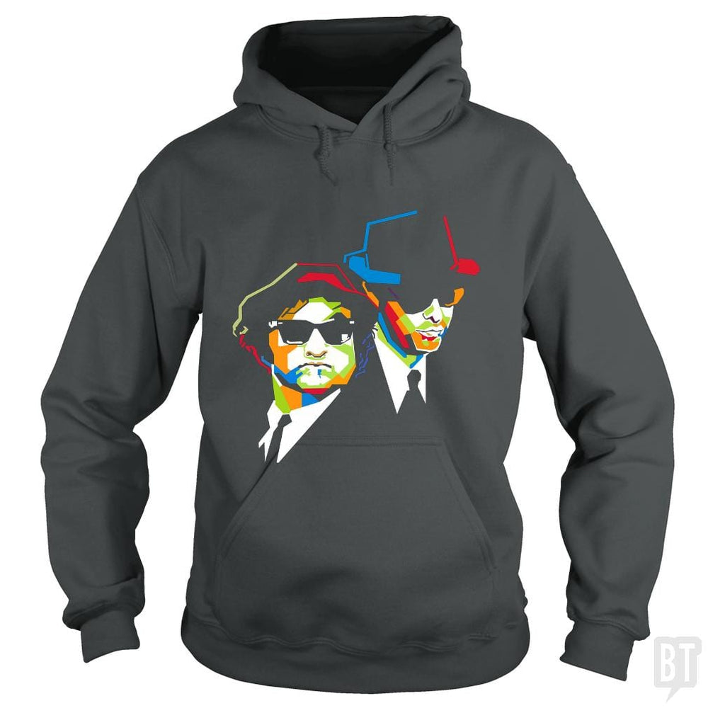 SunFrog-Busted Harold Hoodie / Dark Heather / S Blues Brothers Cubism