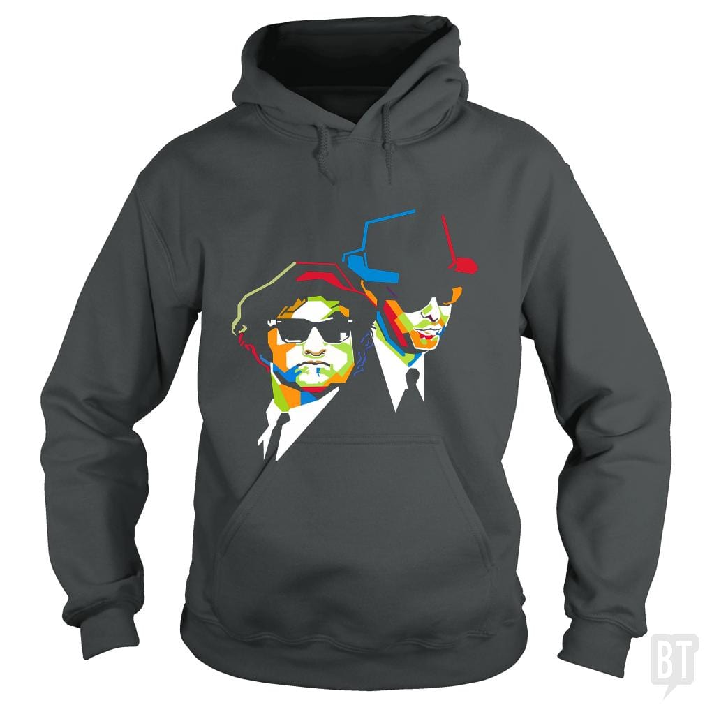 SunFrog-Busted Harold Hoodie / Dark Heather / S Blues Brothers Cubism