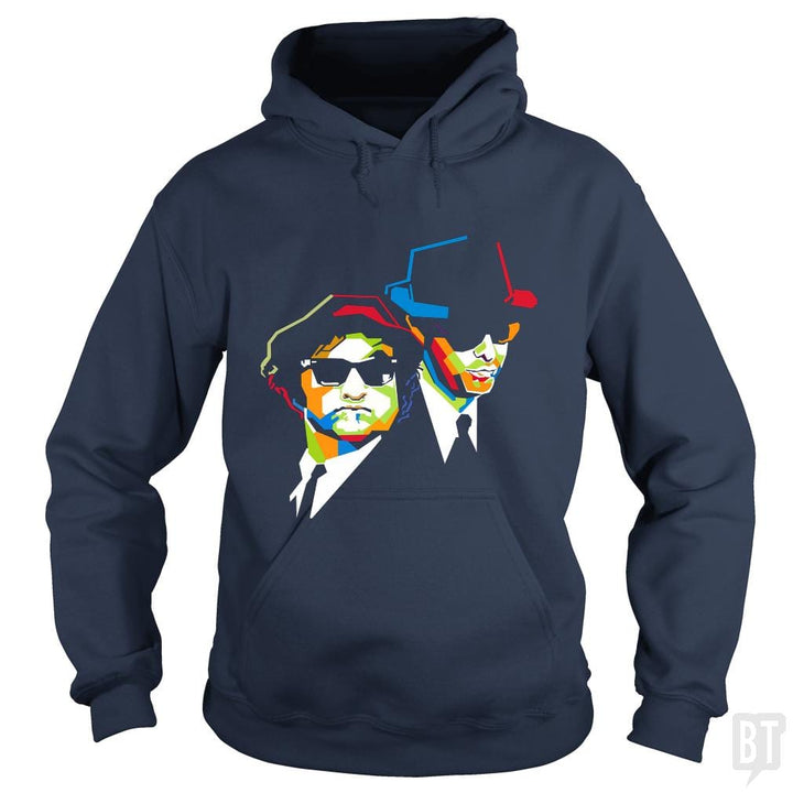 SunFrog-Busted Harold Hoodie / Navy Blue / S Blues Brothers Cubism