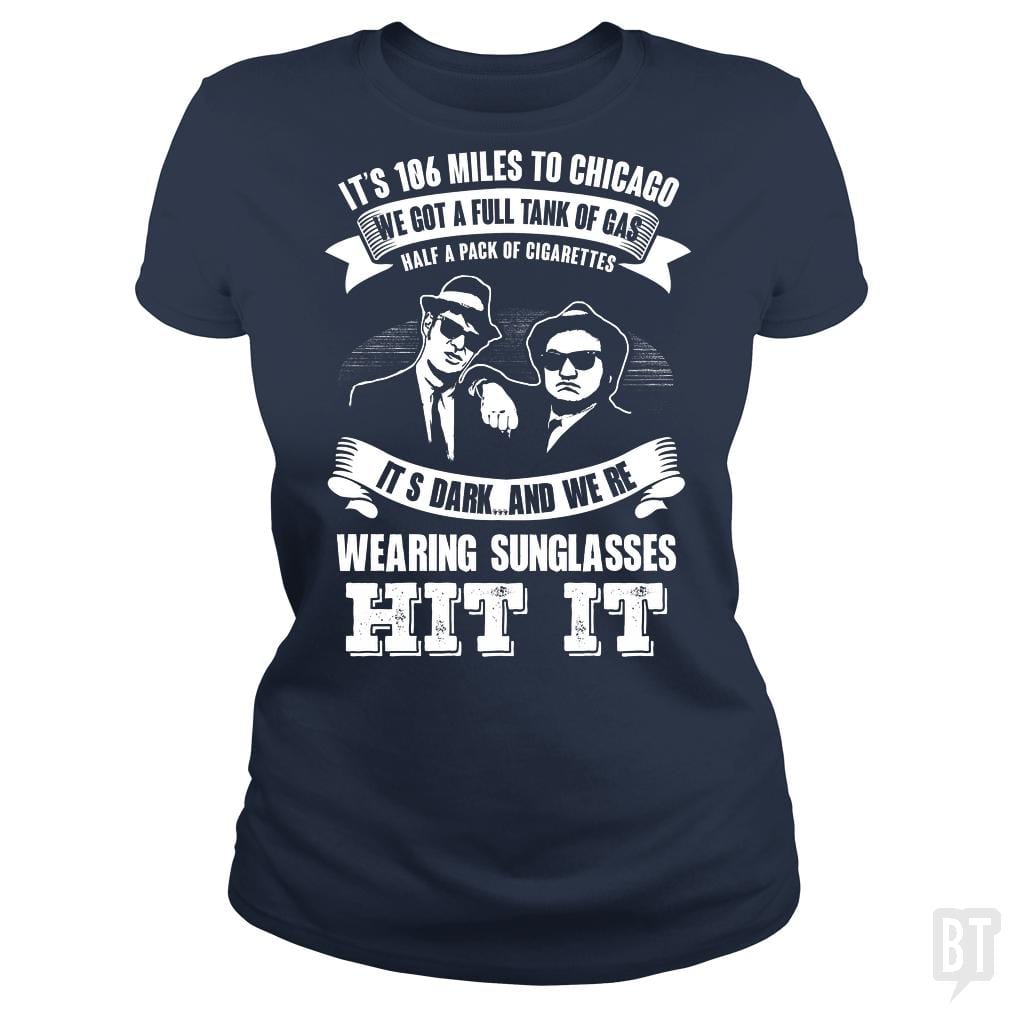 SunFrog-Busted Harold Classic Ladies Tee / Navy Blue / S Blues Brothers Hit It
