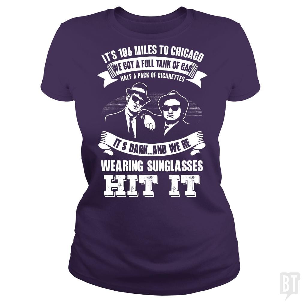SunFrog-Busted Harold Classic Ladies Tee / Purple / S Blues Brothers Hit It