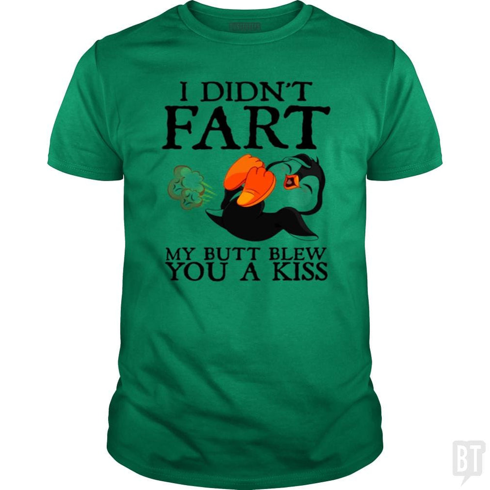 SunFrog-Busted Harold Classic Guys / Unisex Tee / Irish Green / S Funny Fart Kiss Tee