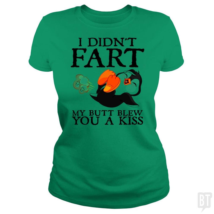 SunFrog-Busted Harold Classic Ladies Tee / Irish Green / S Funny Fart Kiss Tee
