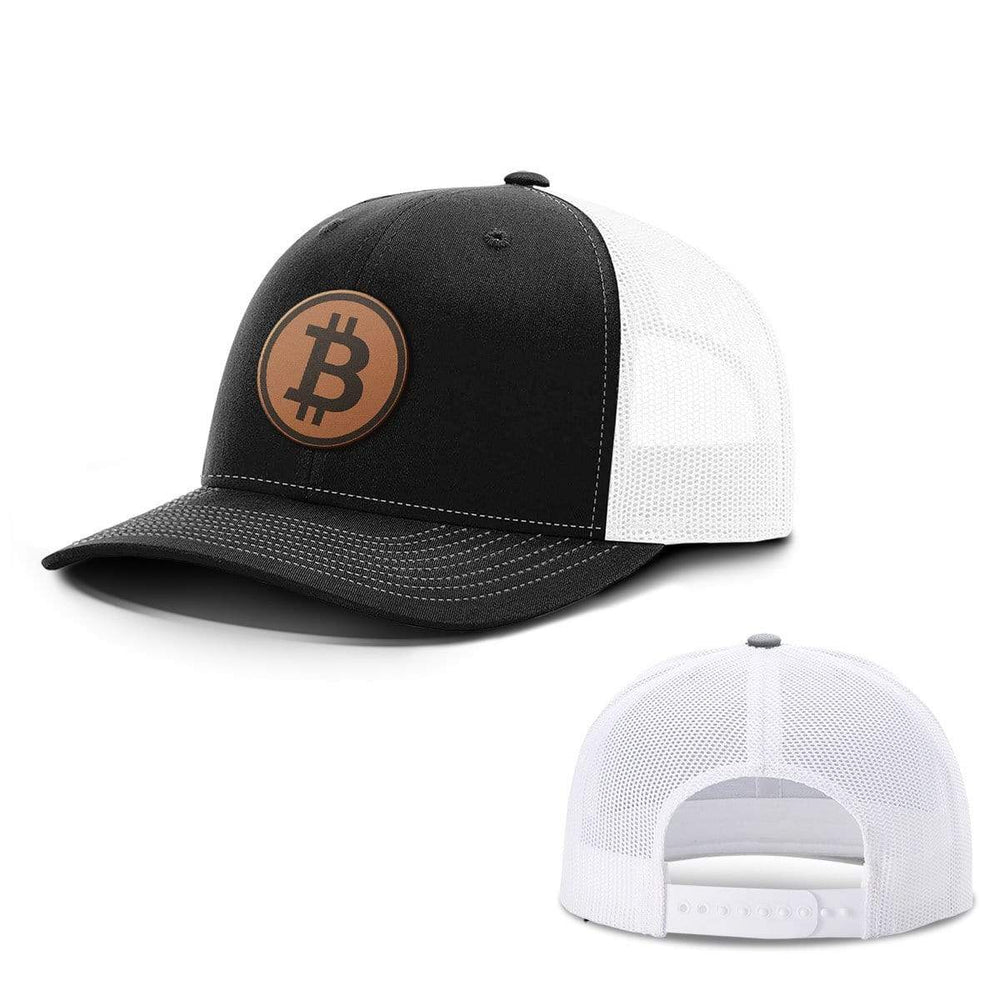 SunFrog-Busted Hats Snapback / Black and White / One Size Bitcoin Leather Patch Hats