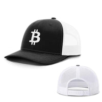 Load image into Gallery viewer, SunFrog-Busted Hats Snapback / Black and White / One Size Bitcoin Logo Hats

