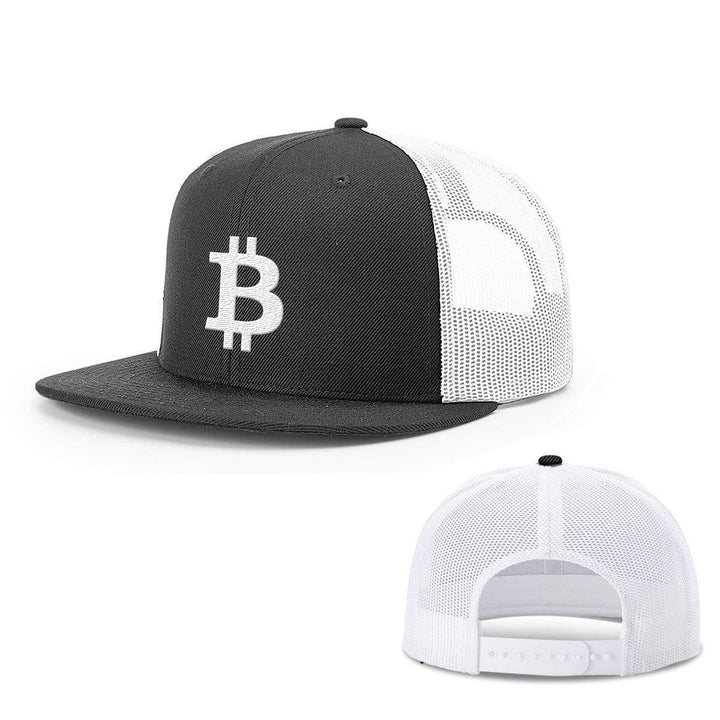SunFrog-Busted Hats Snapback Flatbill / Black and White / One Size Bitcoin Logo Hats
