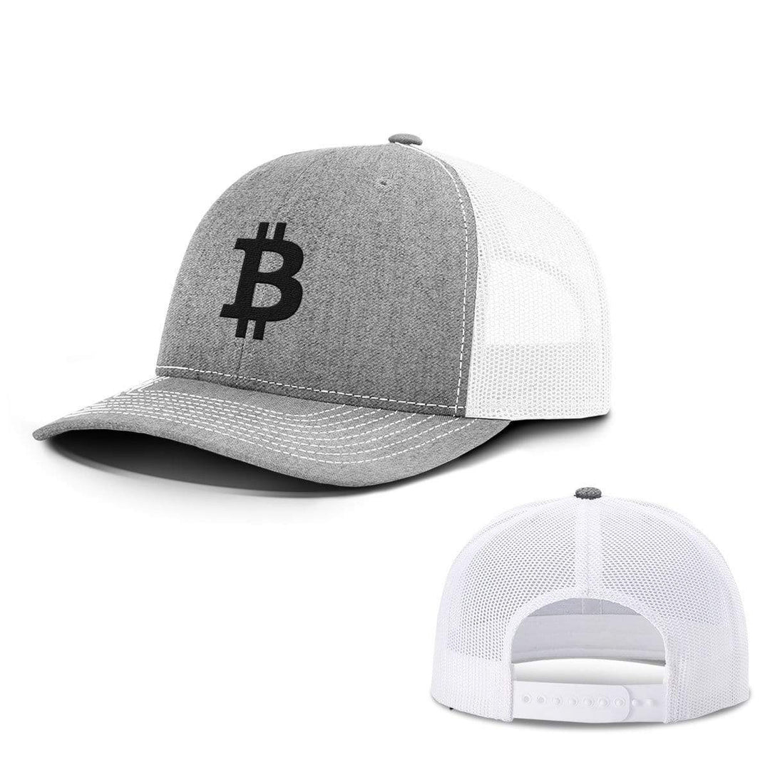 SunFrog-Busted Hats Snapback / Heather and White / One Size Bitcoin Logo Hats