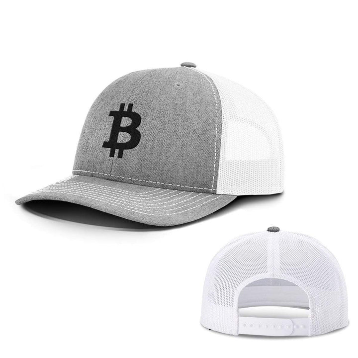SunFrog-Busted Hats Snapback / Heather and White / One Size Bitcoin Logo Hats