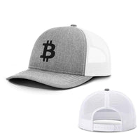Load image into Gallery viewer, SunFrog-Busted Hats Snapback / Heather and White / One Size Bitcoin Logo Hats
