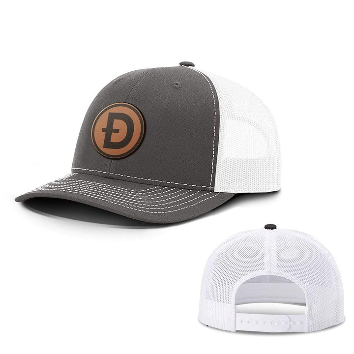SunFrog-Busted Hats Snapback / Charcoal and White / One Size Dogecoin Leather Patch Hats