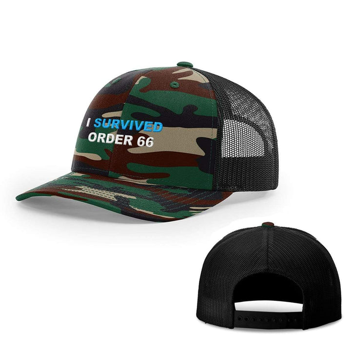 SunFrog-Busted Hats Snapback / Green Camo and Black / One Size I Survived Order 66 Hats