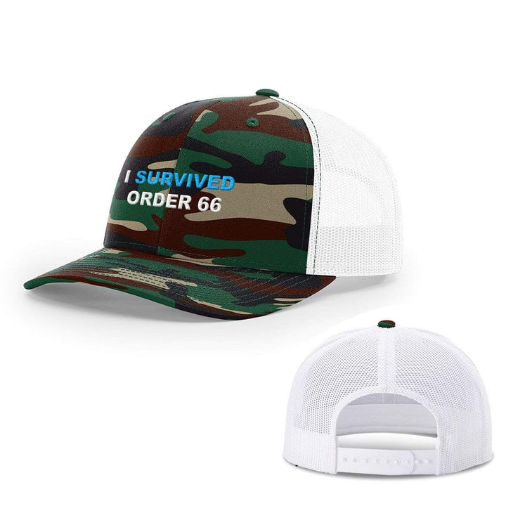 SunFrog-Busted Hats Snapback / Green Camo and White / One Size I Survived Order 66 Hats