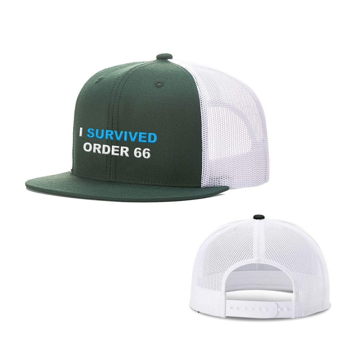SunFrog-Busted Hats Snapback Flatbill / Dark Green and White / One Size I Survived Order 66 Hats