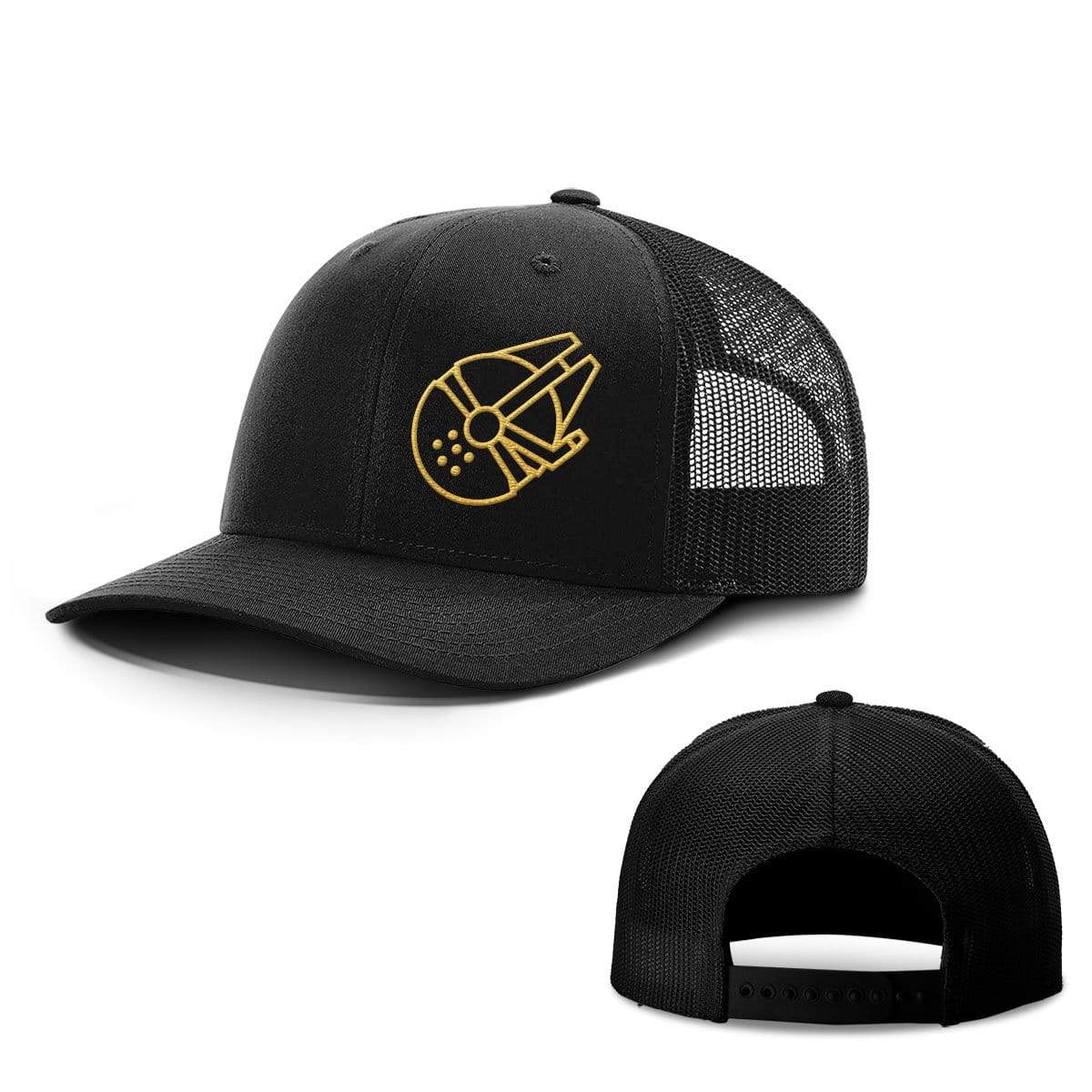 SunFrog-Busted Hats Snapback / Full Black / One Size Millenium Falcon Hats