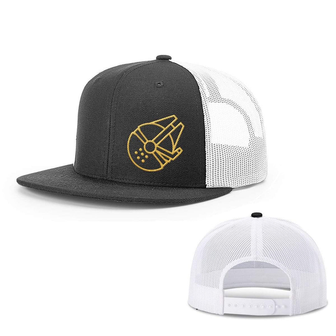 SunFrog-Busted Hats Snapback Flatbill / Black and White / One Size Millenium Falcon Hats