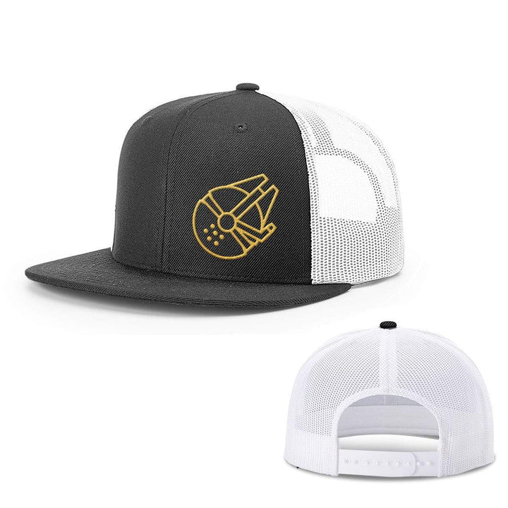 SunFrog-Busted Hats Snapback Flatbill / Black and White / One Size Millenium Falcon Hats