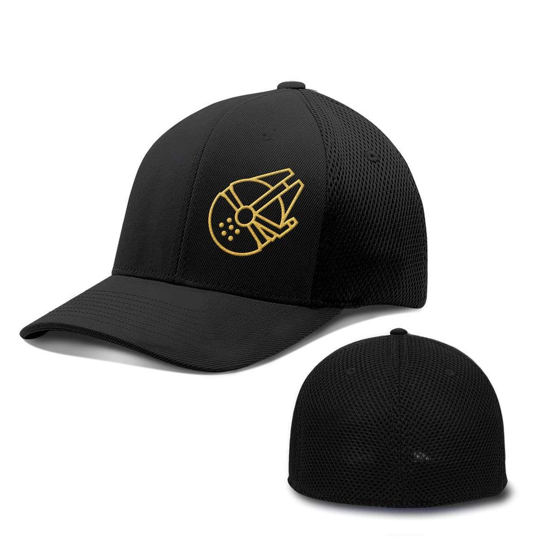 SunFrog-Busted Hats Flexfit / Full Black / S/M Millenium Falcon Hats