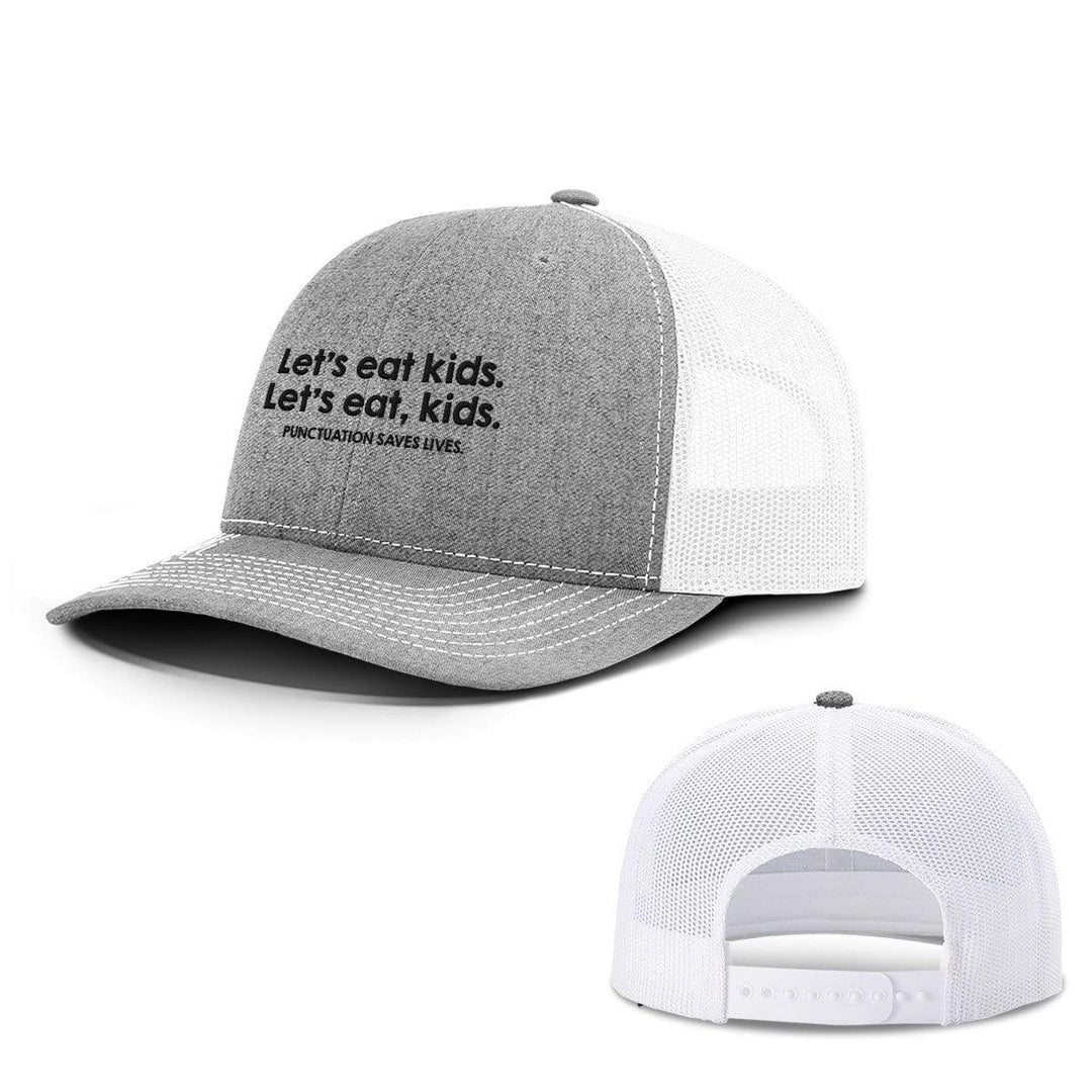 SunFrog-Busted Hats Snapback / Heather and White / One Size Punctuation Saves Lives Hats