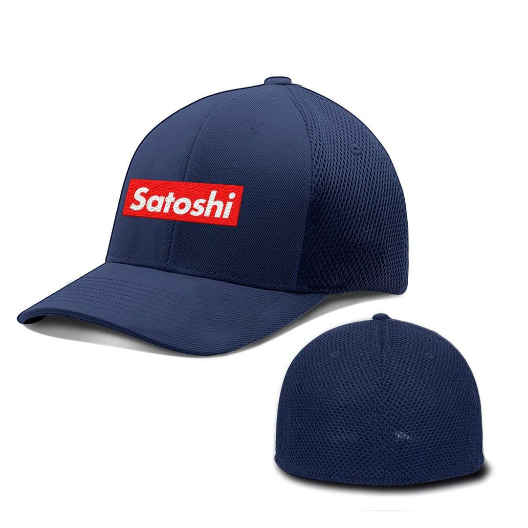 SunFrog-Busted Hats Flexfit / Deep Navy / S/M Satoshi Hats