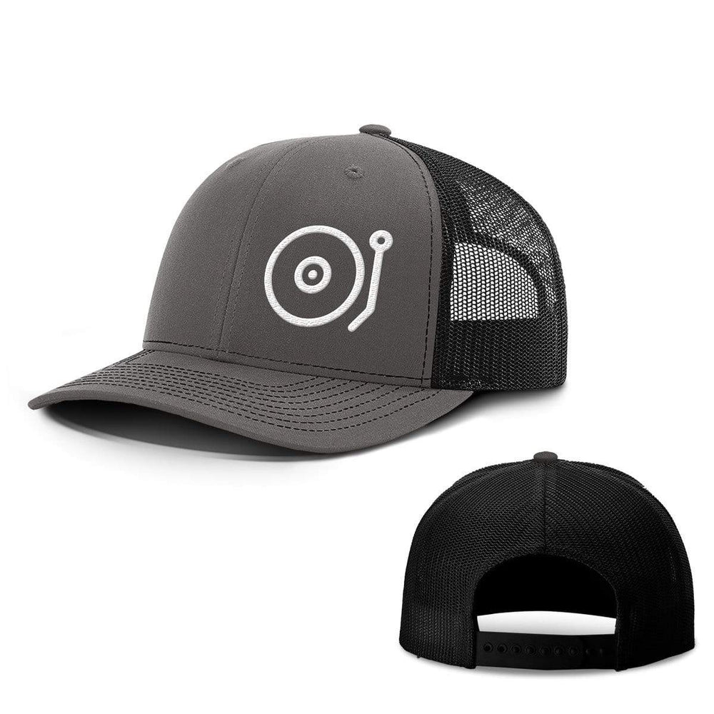 SunFrog-Busted Hats Snapback / Charcoal and Black / One Size Turntable Music Hats