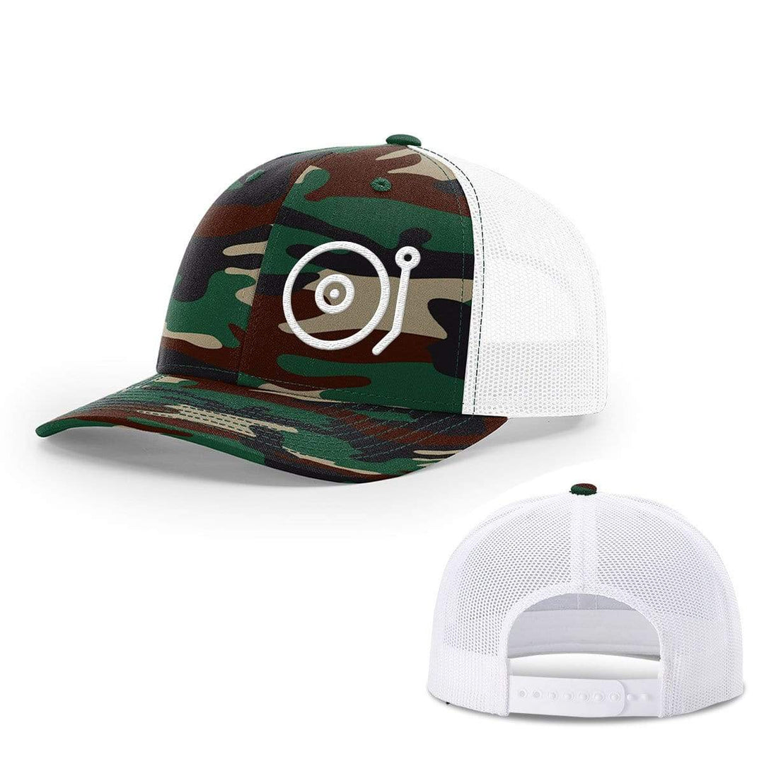 SunFrog-Busted Hats Snapback / Green Camo and White / One Size Turntable Music Hats