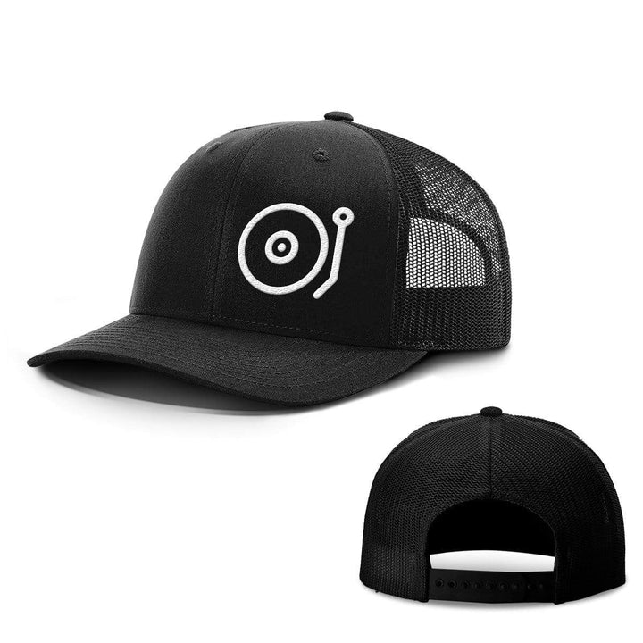 SunFrog-Busted Hats Snapback / Full Black / One Size Turntable Music Hats