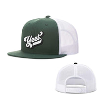 Load image into Gallery viewer, SunFrog-Busted Hats Snapback Flatbill / Dark Green and White / One Size Yeet Hats
