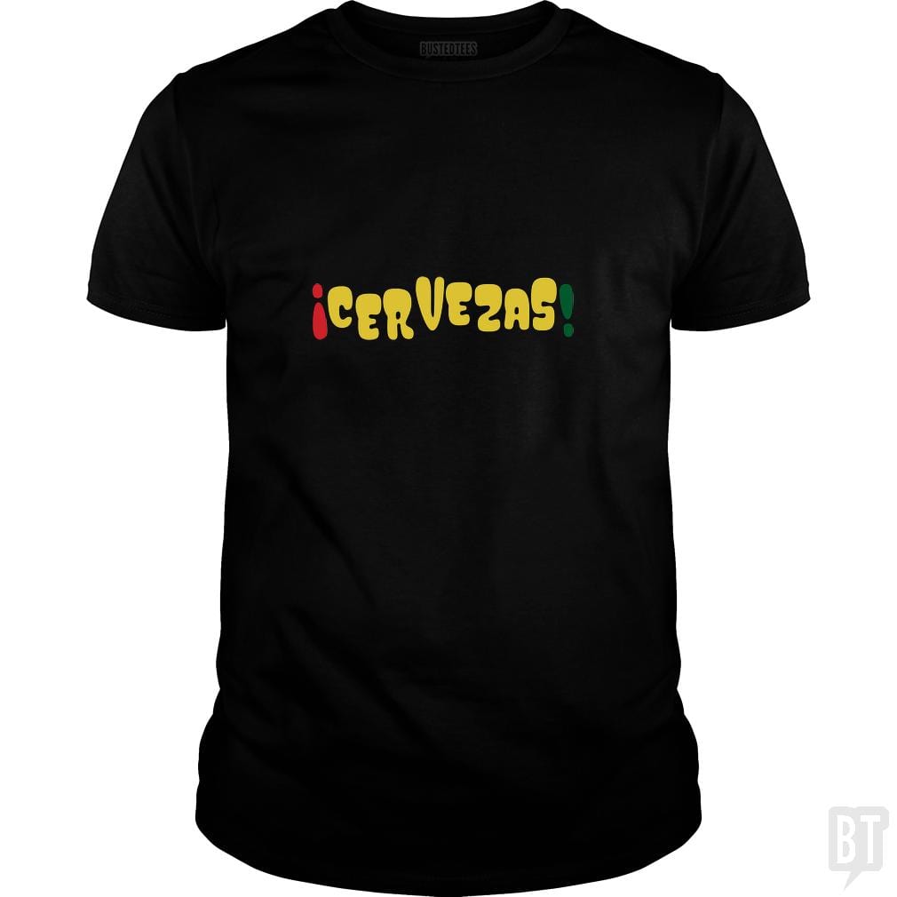 SunFrog-Busted Heflin Design Classic Guys / Unisex Tee / Black / S Cervezas!