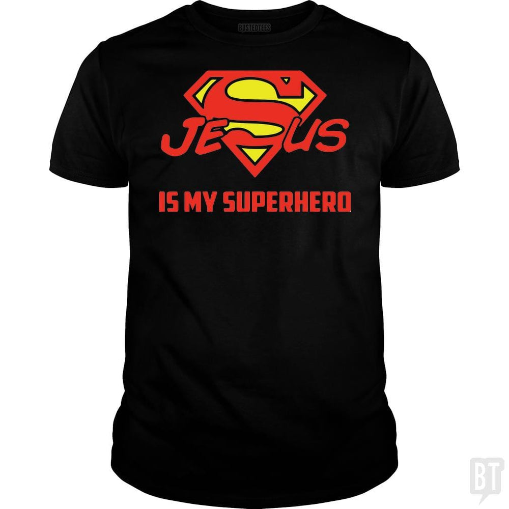 SunFrog-Busted Classic Guys / Unisex Tee / Black / S Jesus Is My Superhero t shirt