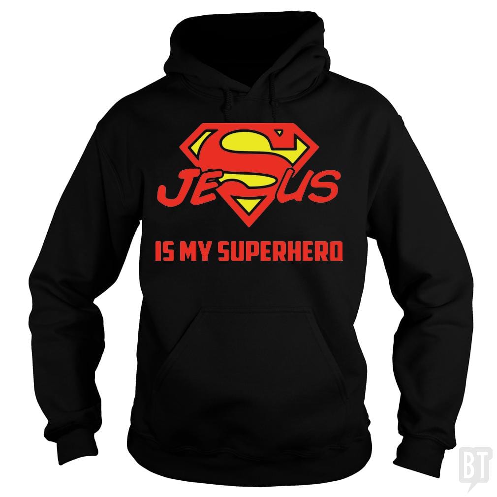 SunFrog-Busted Hoodie / Black / S Jesus Is My Superhero t shirt