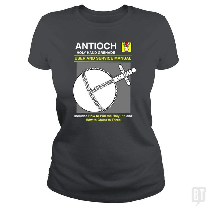 SunFrog-Busted Joefixit2 Classic Ladies Tee / Dark Heather / S Antioch Holy Hand grenade