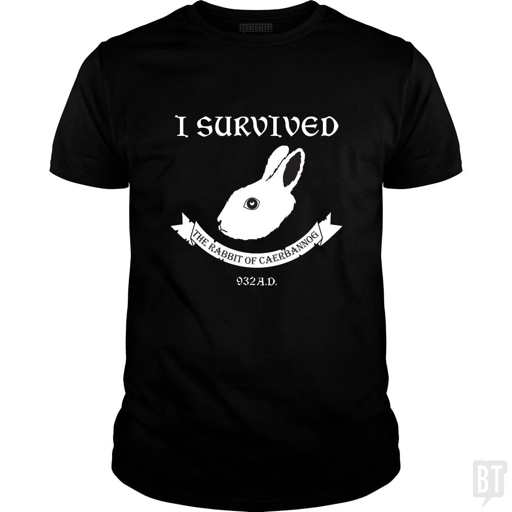 SunFrog-Busted Joefixit2 Classic Guys / Unisex Tee / Black / S I Survived the Rabbit!