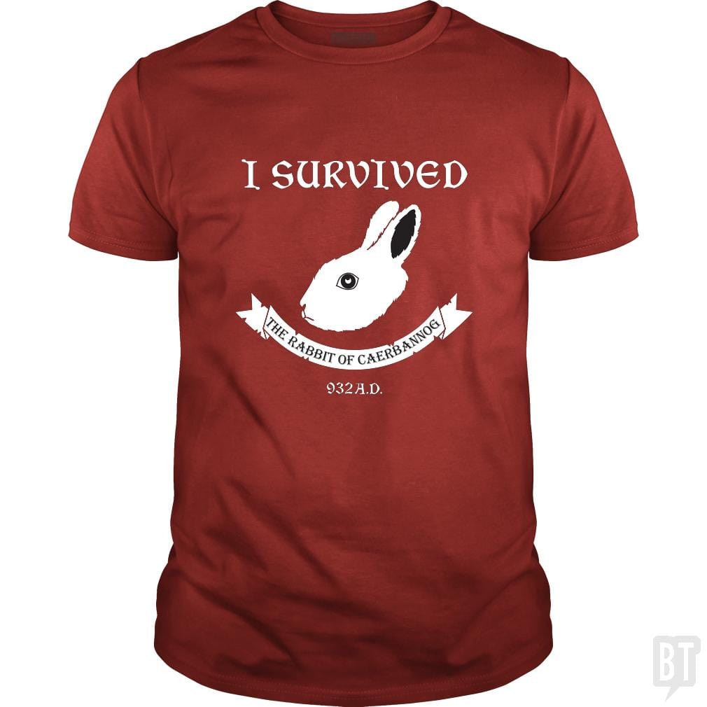 SunFrog-Busted Joefixit2 Classic Guys / Unisex Tee / Red / S I Survived the Rabbit!