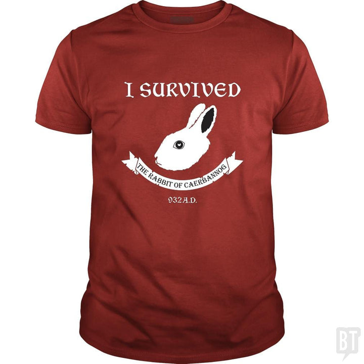 SunFrog-Busted Joefixit2 Classic Guys / Unisex Tee / Red / S I Survived the Rabbit!