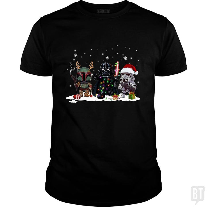 SunFrog-Busted KsuAnn Classic Guys / Unisex Tee / Black / S Boba Fett Darth Vader Stormtrooper Christmas Santa