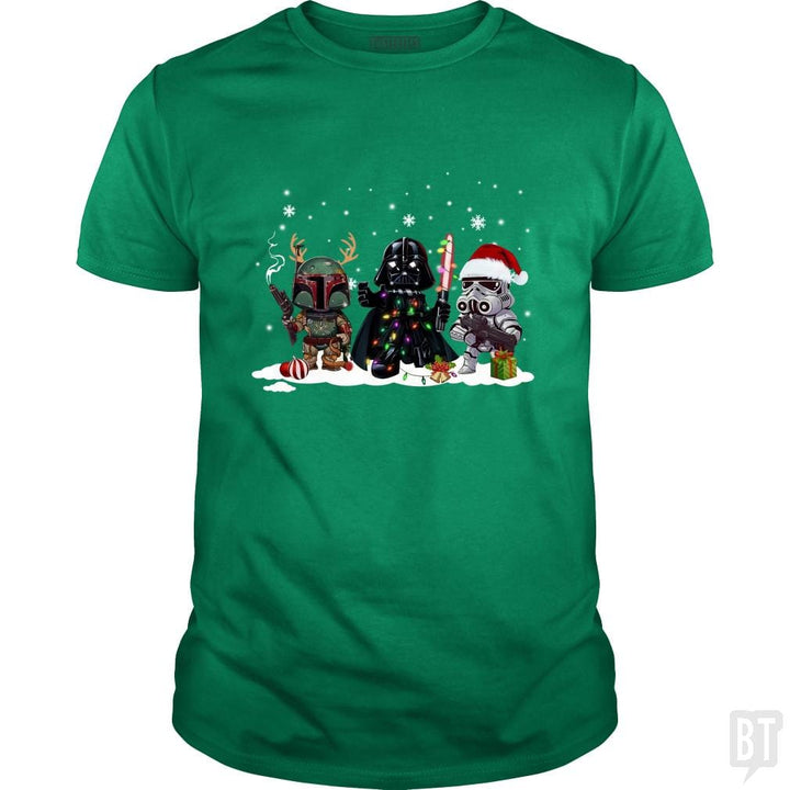 SunFrog-Busted KsuAnn Classic Guys / Unisex Tee / Irish Green / S Boba Fett Darth Vader Stormtrooper Christmas Santa
